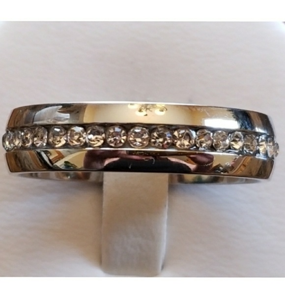 Other - Genuine White Sapphire Eternity Steel Ring 8,9, 12